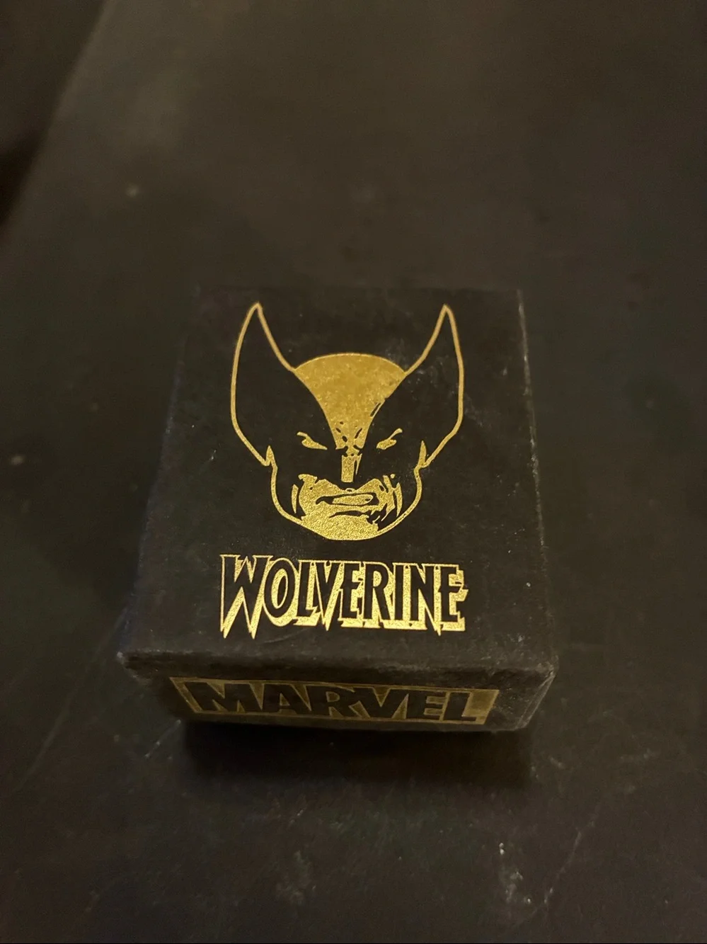 Wolverine Silver Ring with Black Inlay. Stainless steel. Vintage